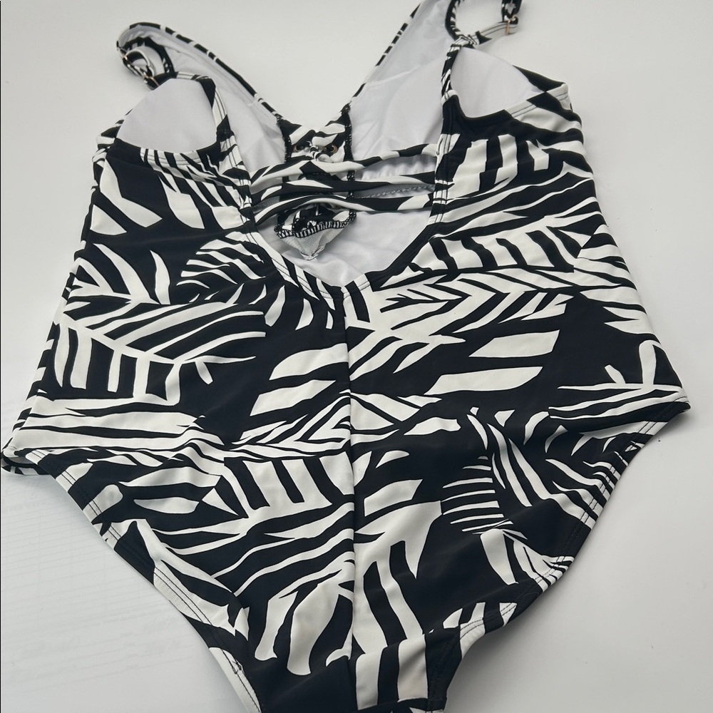 Women’s Black & White Zebra One-Piece Swimsuit - Picture 8 of 16